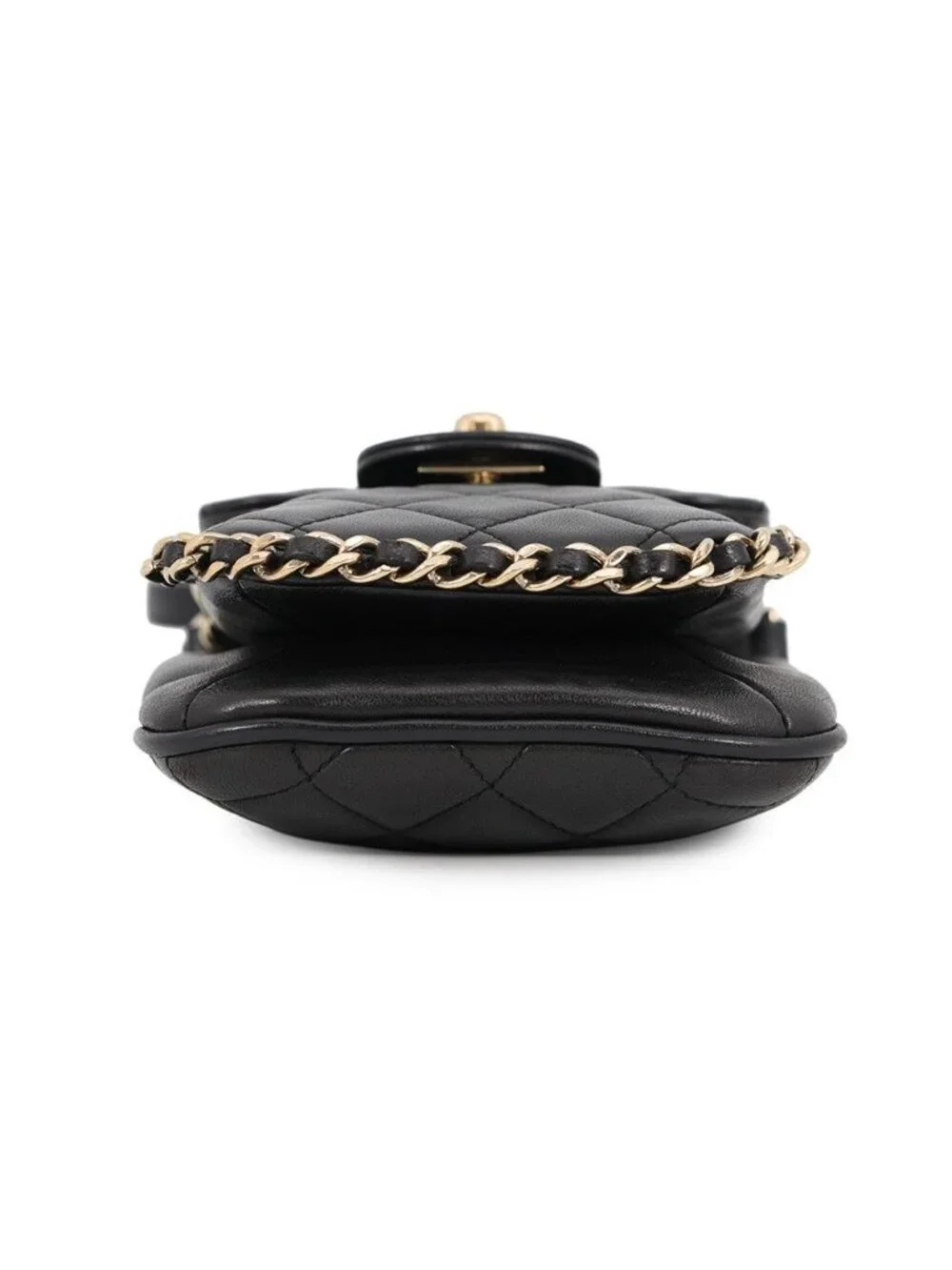 Chanel Chain Phone Case Quilted CC Logo Lambskin Bag Black